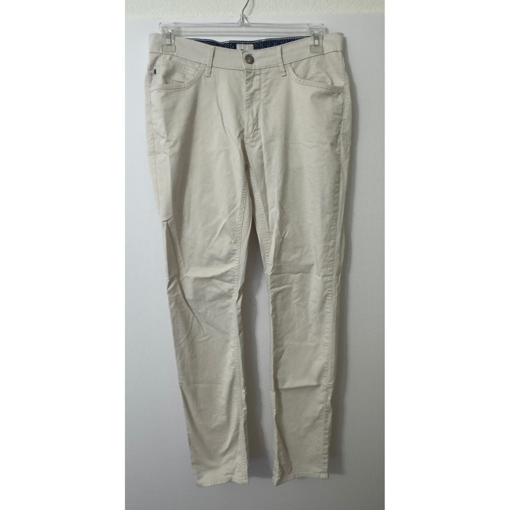 Brax Style.Chuck DX Pants Mens 32/34 Cream Hi-Flex Pro Slim Fit